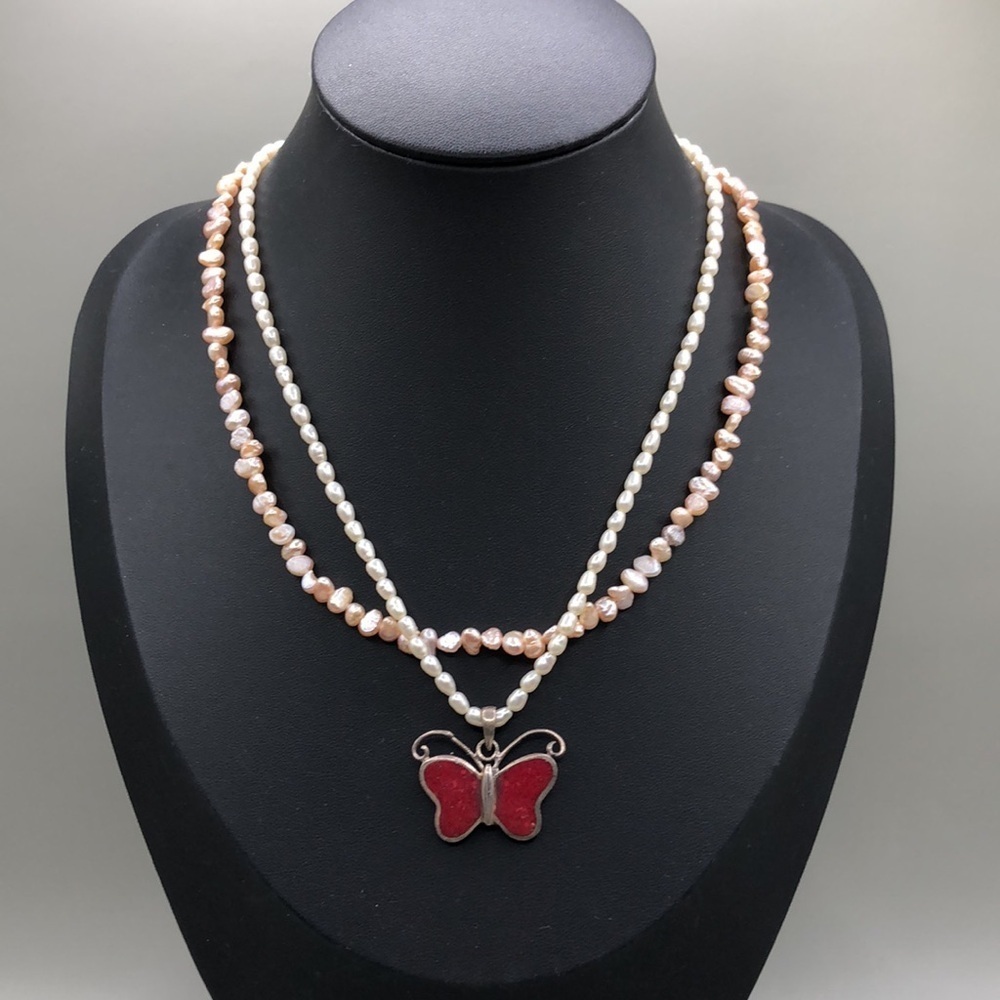 Curated bundle genuine cultured pearls vintage necklaces sterling silver 925